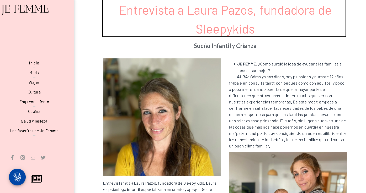 Entrevista Laura Pazos Revista Je Femme